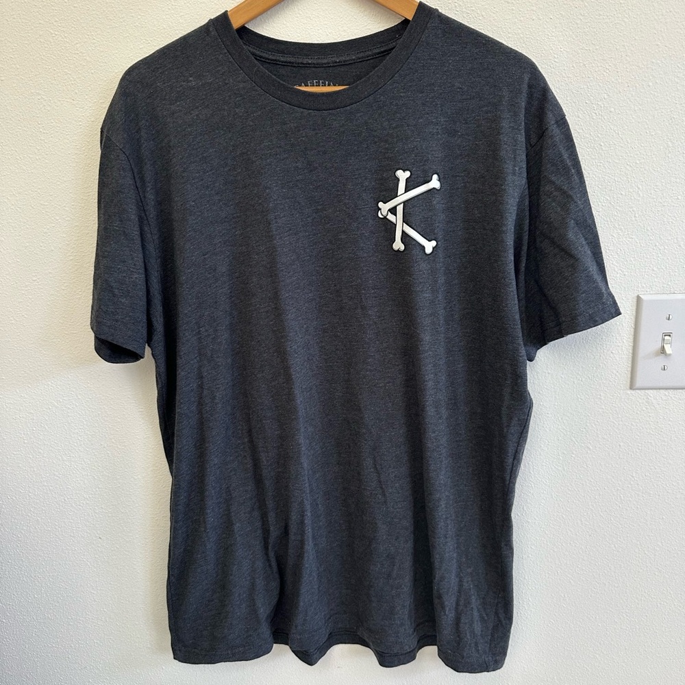 Caffeine and Kilos Reaper Charcoal Graphic Crewneck T-Shirt - Men